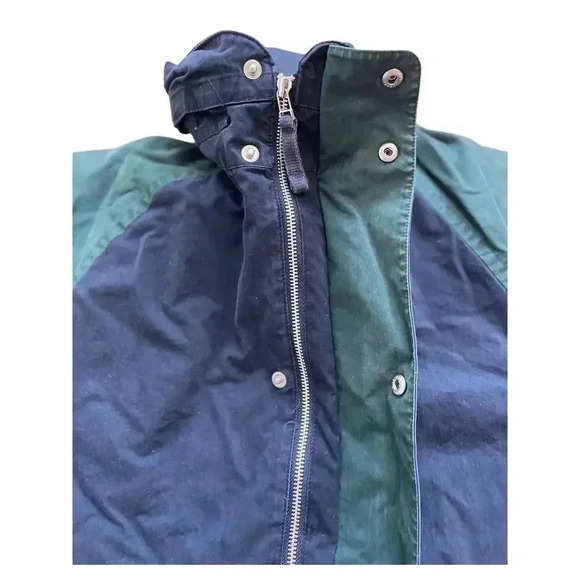 Vintage 90s Nautica Spellout Logo Full Zip Snap Hidden Hood Dad Jacket Sz M - Picture 9 of 14